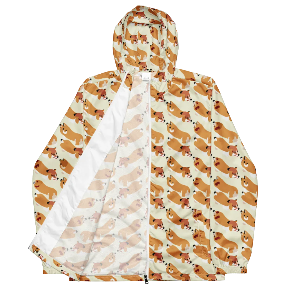 Butterscotch Pups on Men's Windbreaker — Front
