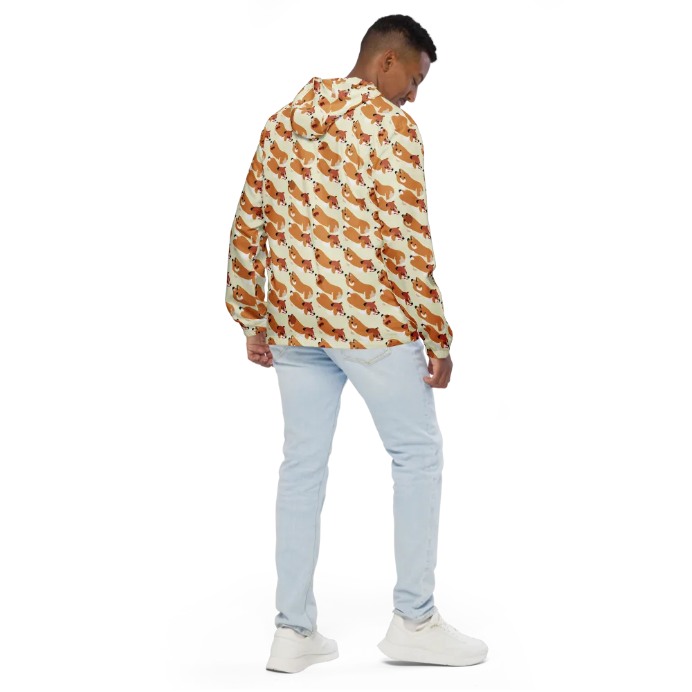 Butterscotch Pups on Men's Windbreaker — Back