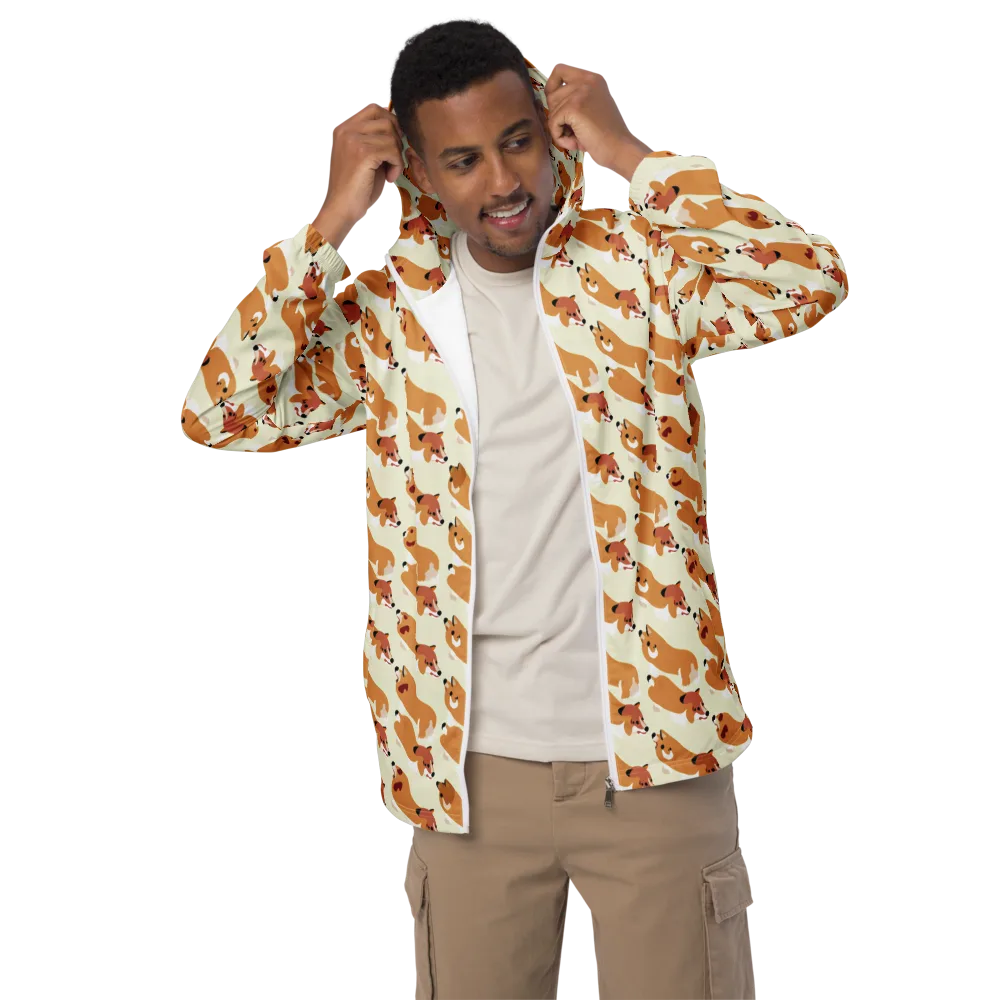 Butterscotch Pups on Men's Windbreaker — Front