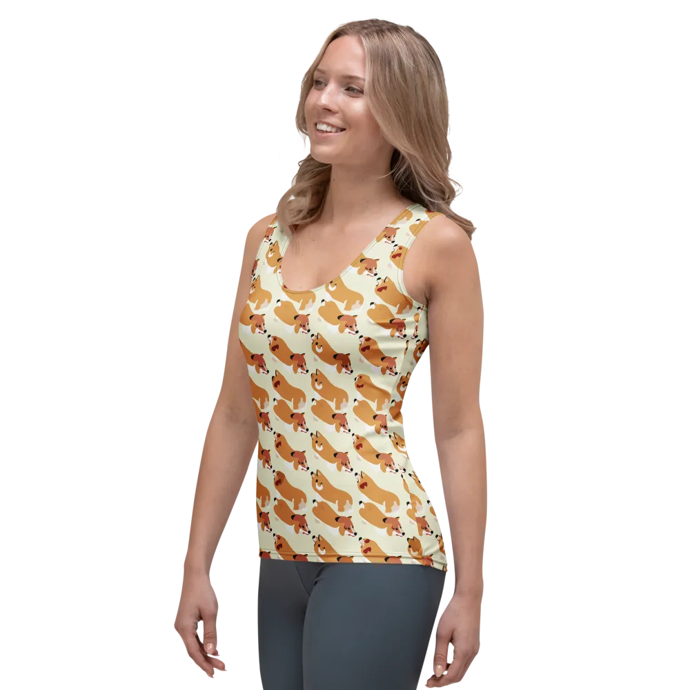 Butterscotch Pups on Women's Tank Top — Left Front