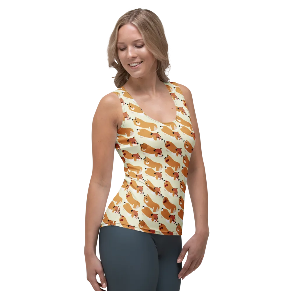 Butterscotch Pups on Women's Tank Top — Right Front
