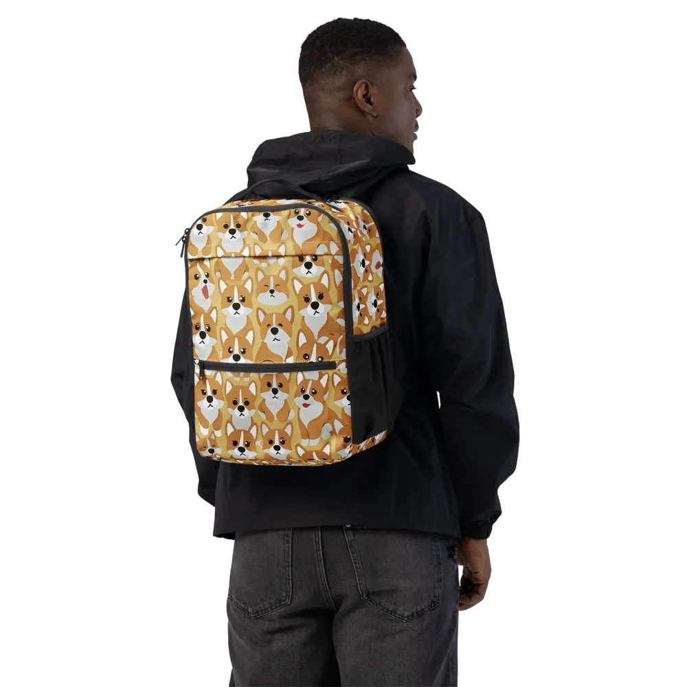 Amber Corgi Parade on Utility Backpack — Back