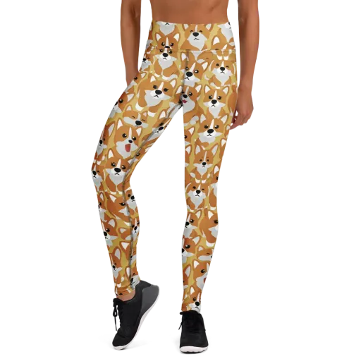 Amber Corgi Parade on a Yoga Leggings