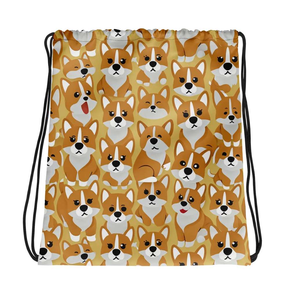 Amber Corgi Parade on Drawstring Bag — Photo