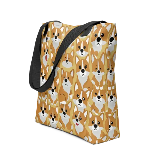 Amber Corgi Parade on a Tote Bag