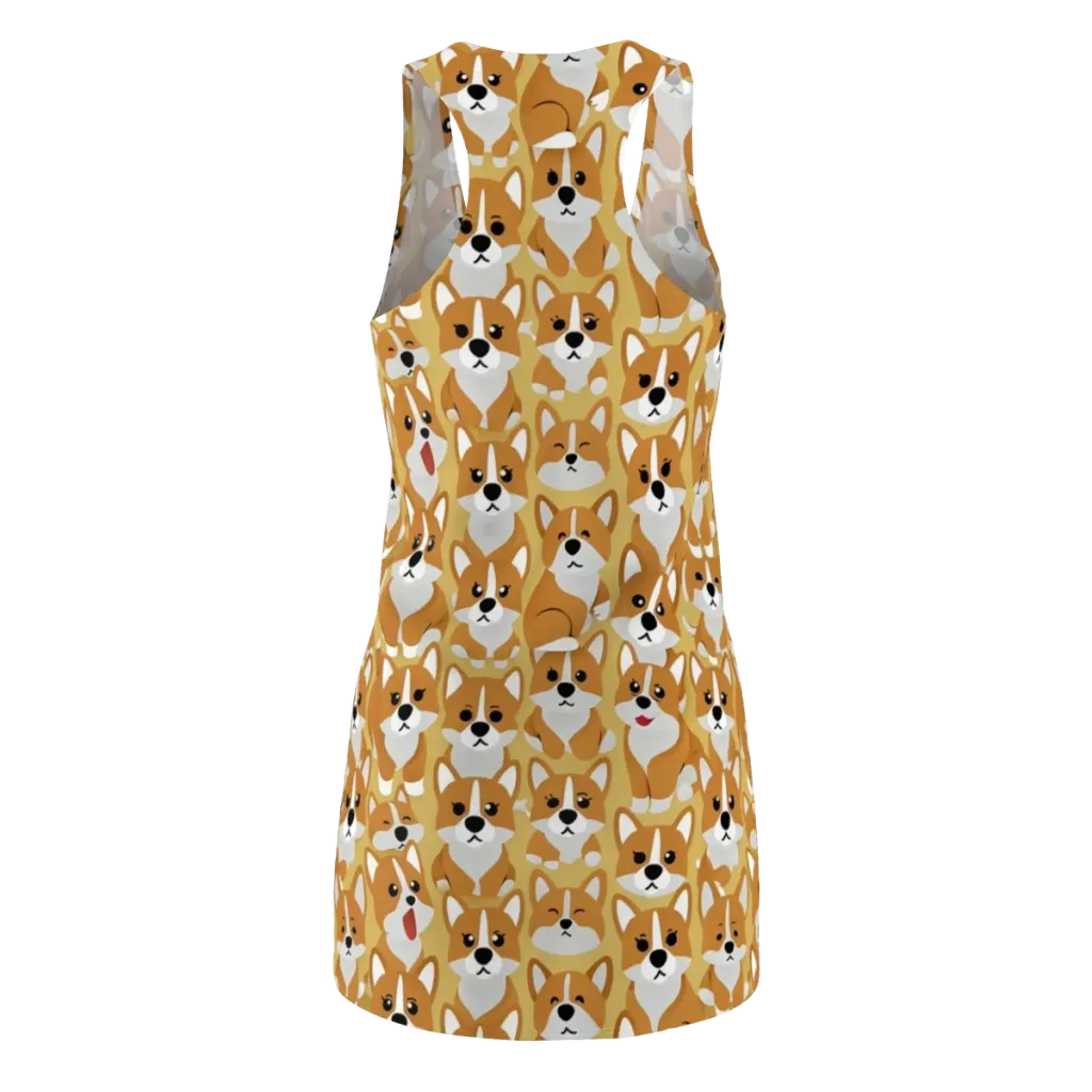 Amber Corgi Parade on Racerback Dress — Back