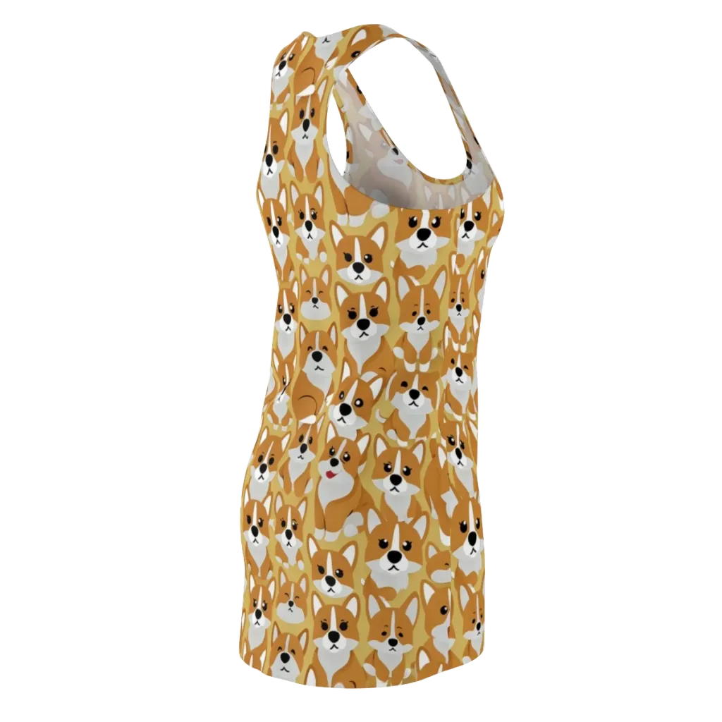 Amber Corgi Parade on Racerback Dress — Back Side