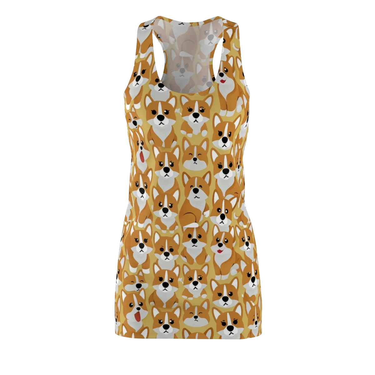 Amber Corgi Parade on Racerback Dress — Front