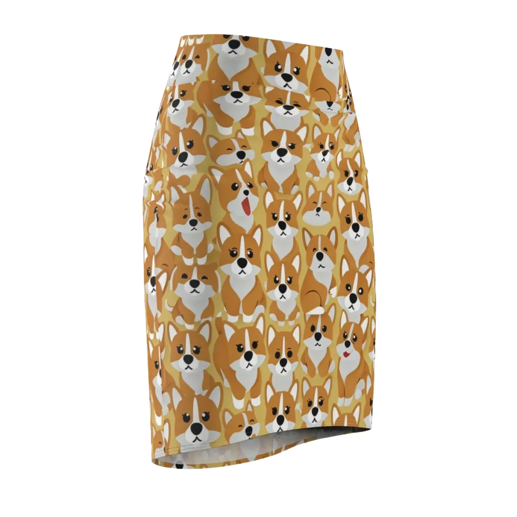 Amber Corgi Parade on Pencil Skirt — Front Side