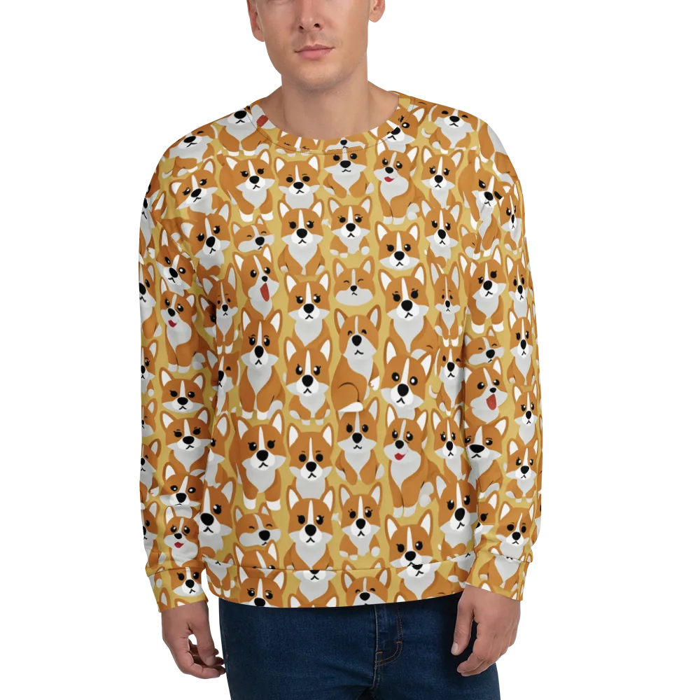 Amber Corgi Parade on Sweatshirt — Front