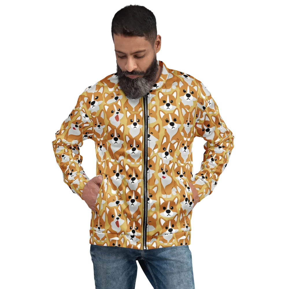 Amber Corgi Parade on Bomber Jacket — Front