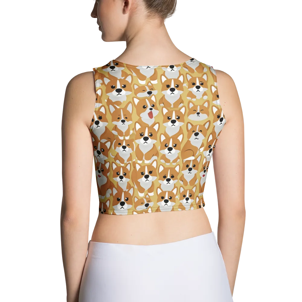 Amber Corgi Parade on Crop Top — Back