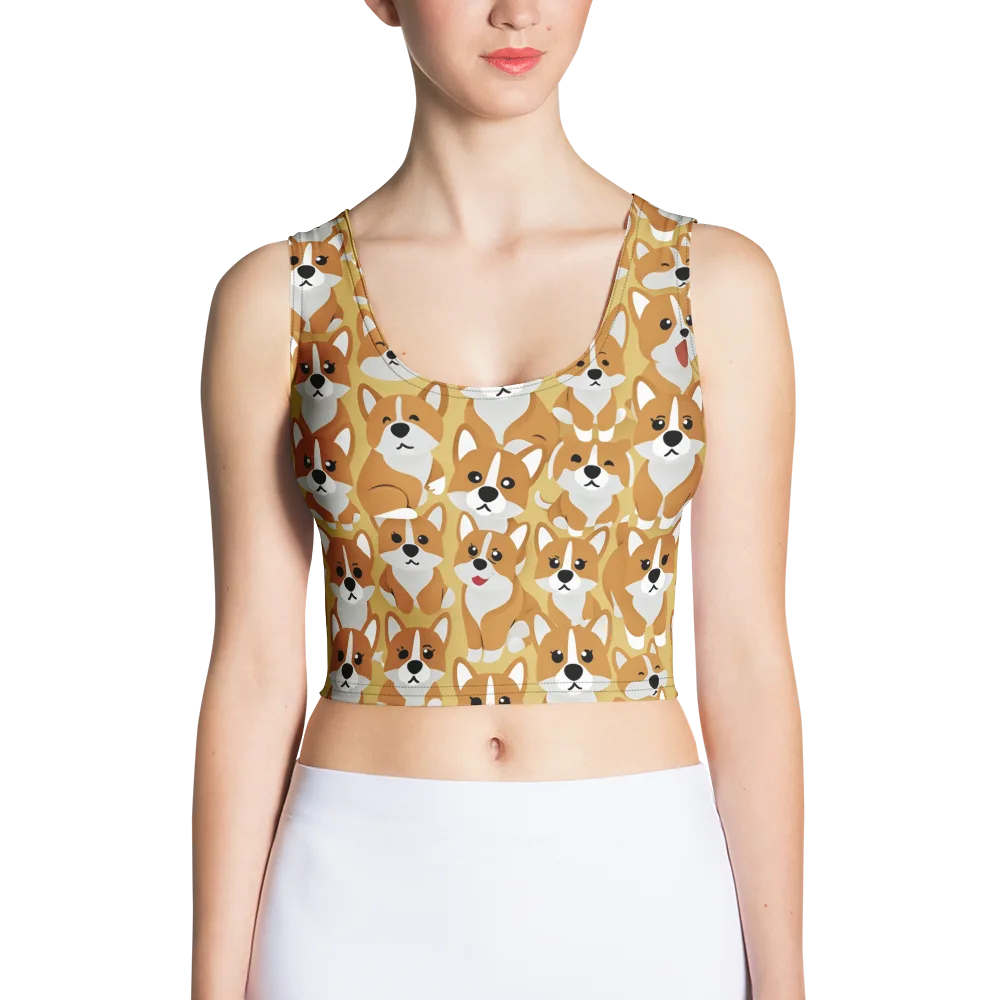 Amber Corgi Parade on Crop Top — Front