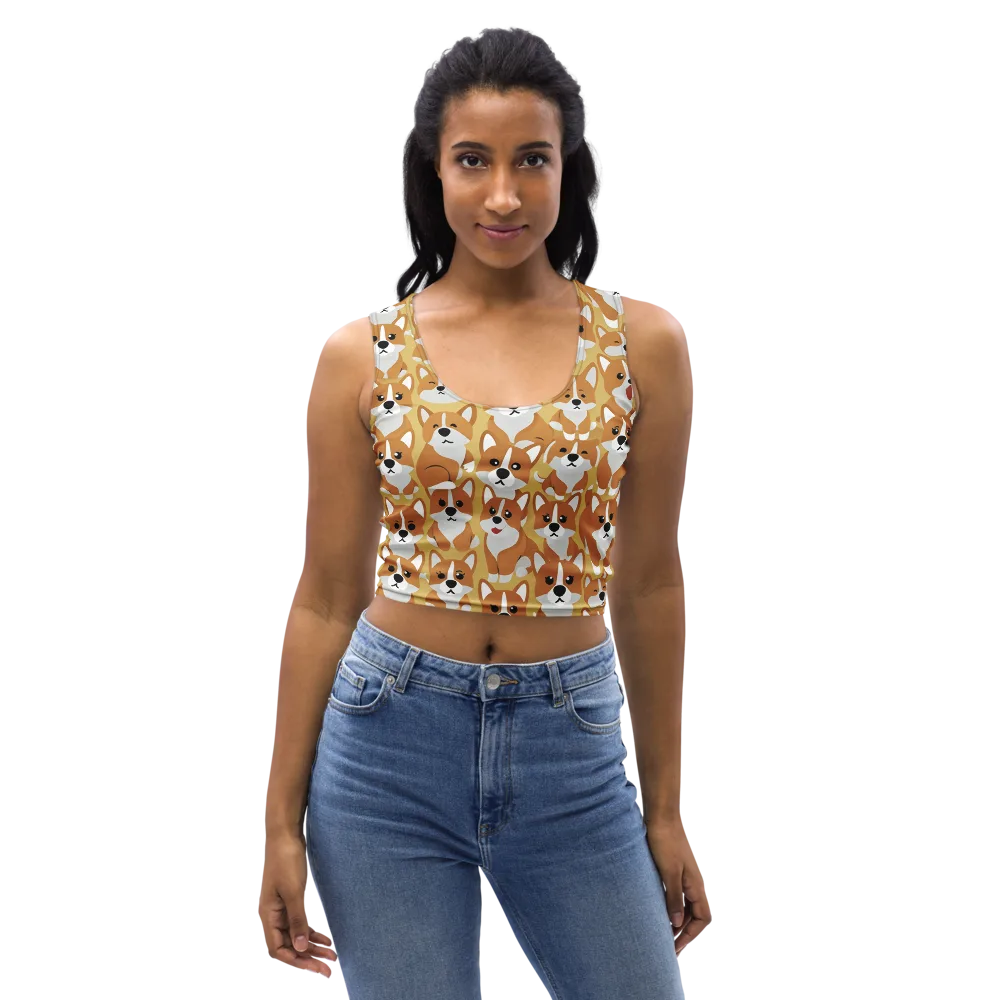 Amber Corgi Parade on Crop Top — Front