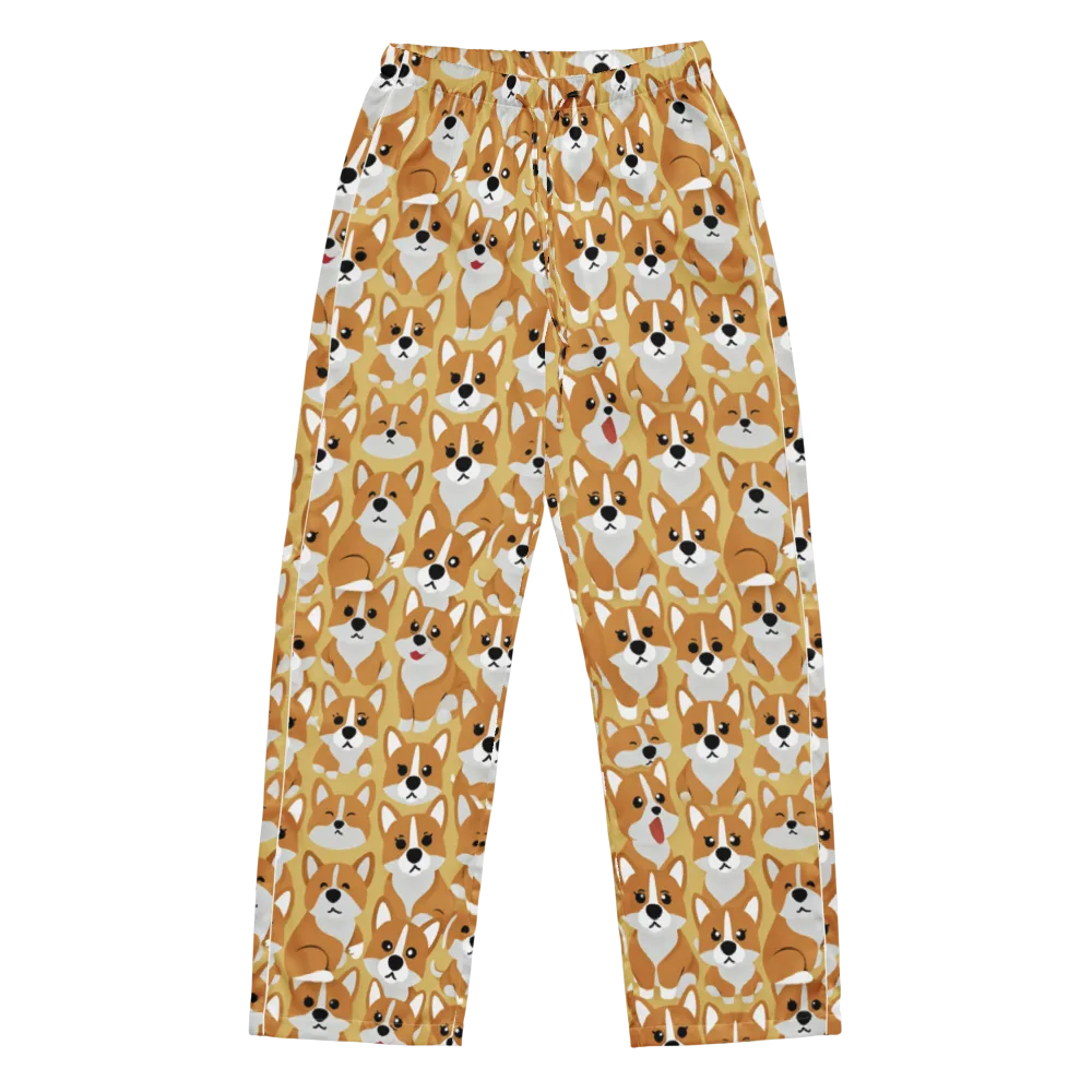 Amber Corgi Parade on Women's Pajama Pants — Front