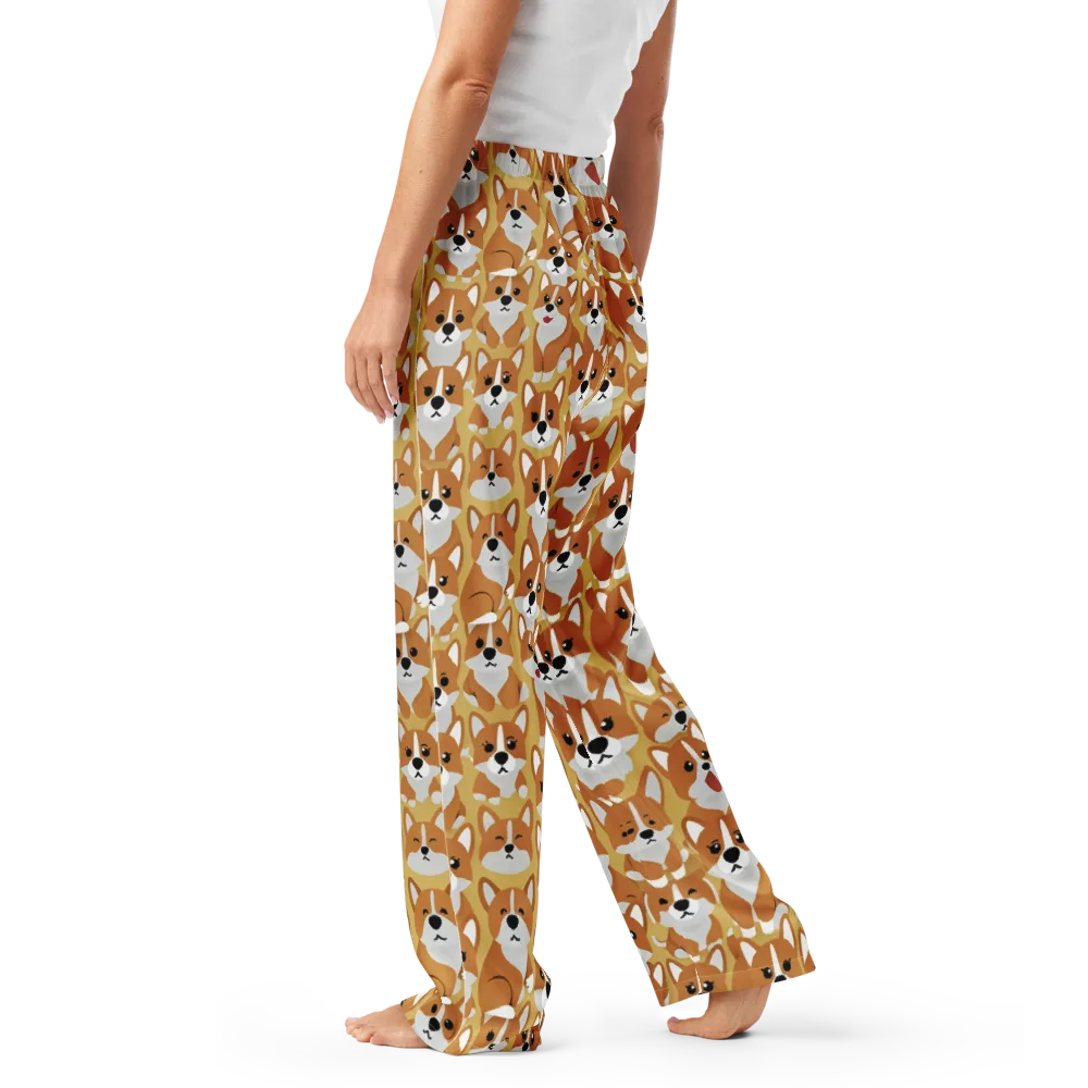 Amber Corgi Parade on Women's Pajama Pants — Left