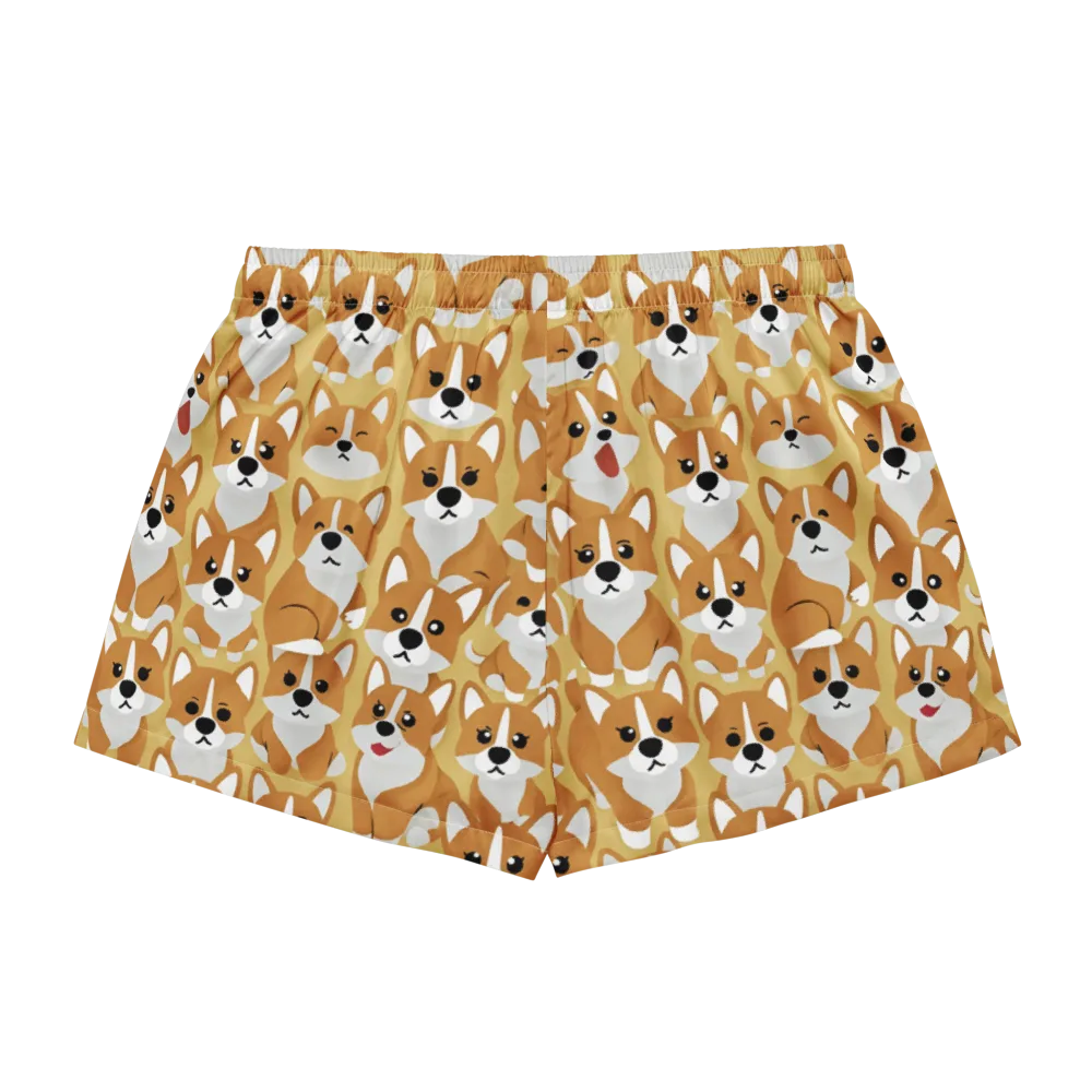 Amber Corgi Parade on Women's Pajama Shorts — Back