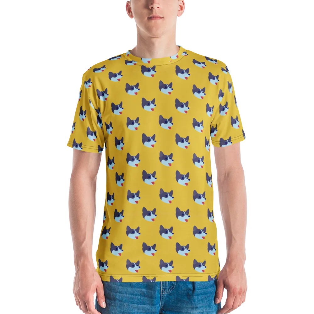 Golden Pup Parade on Men's Crew Neck T-Shirt — Front