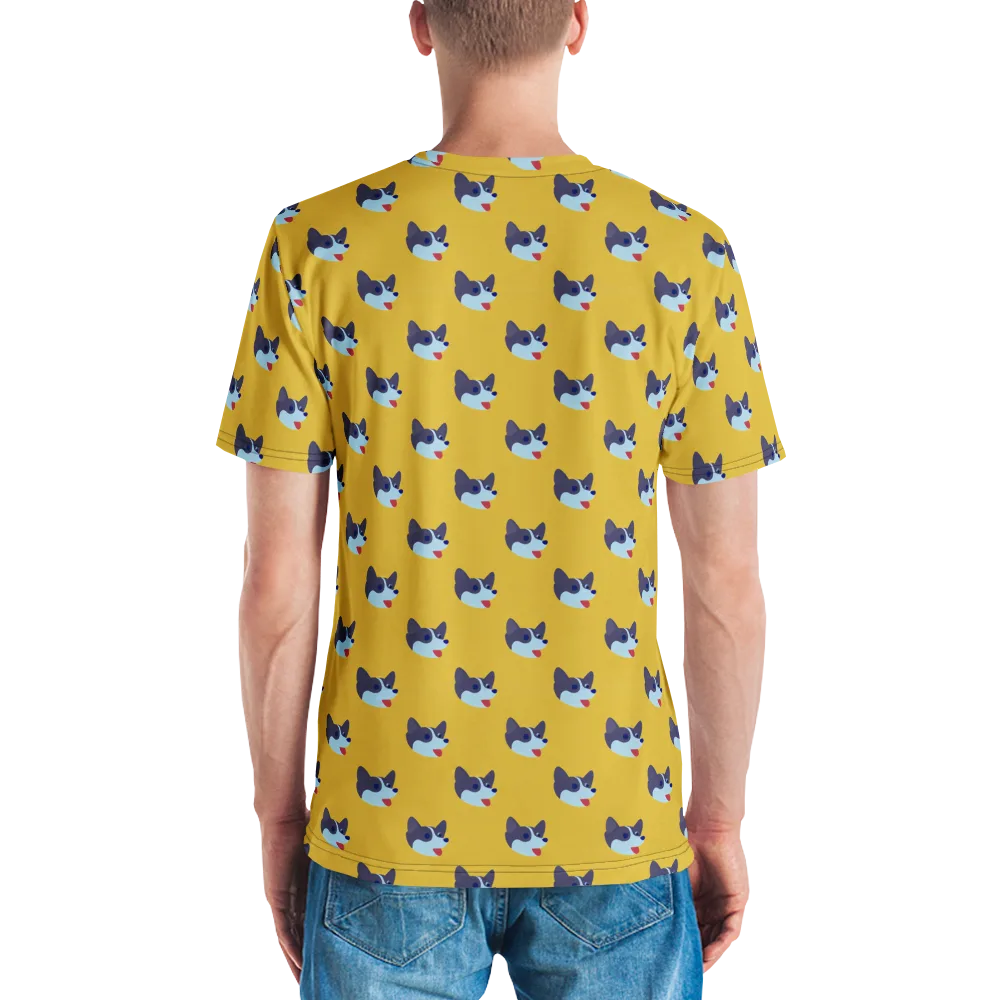 Golden Pup Parade on Men's Crew Neck T-Shirt — Back