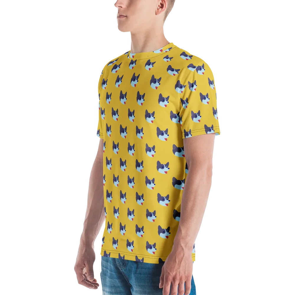Golden Pup Parade on Men's Crew Neck T-Shirt — Left