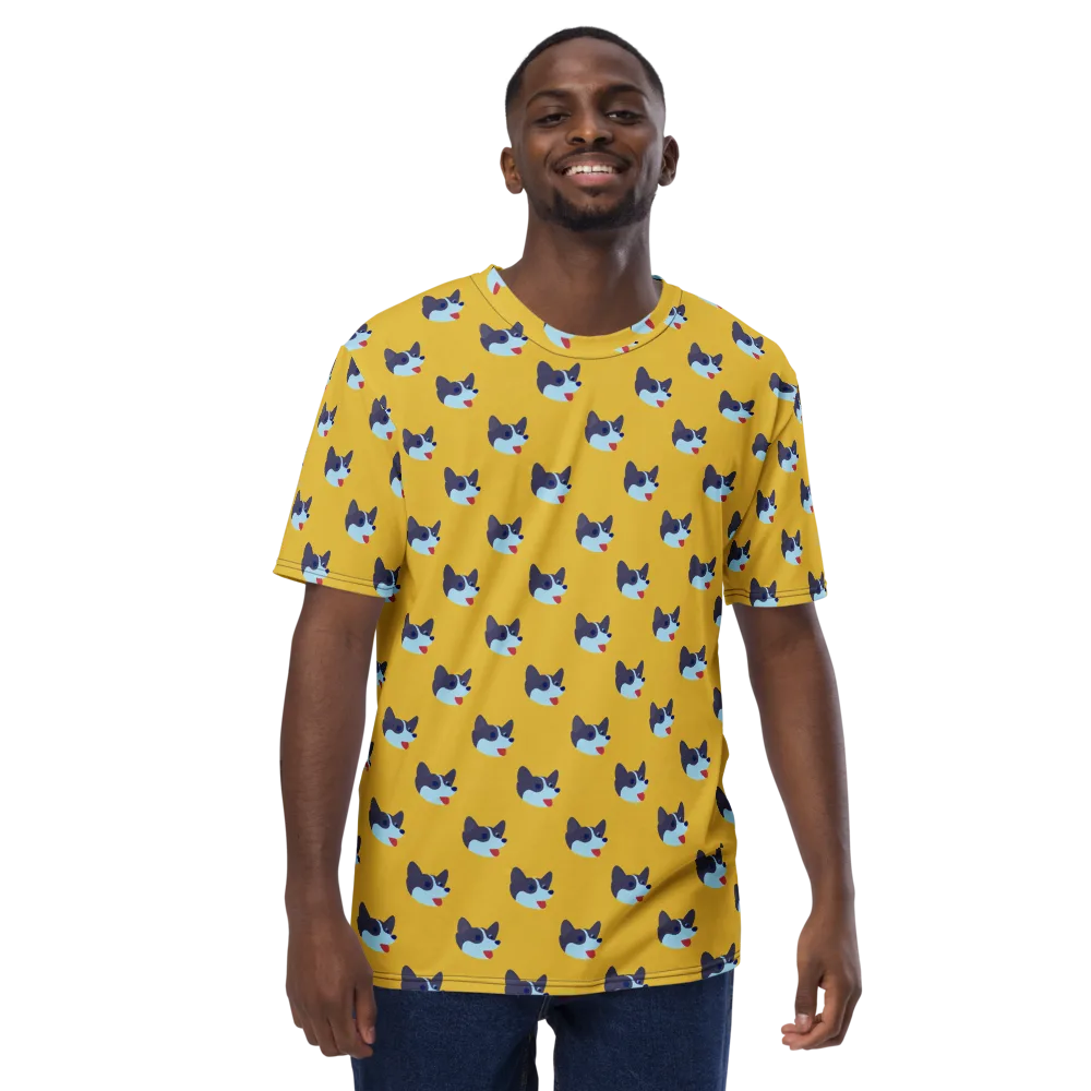 Golden Pup Parade on Men's Crew Neck T-Shirt — Front
