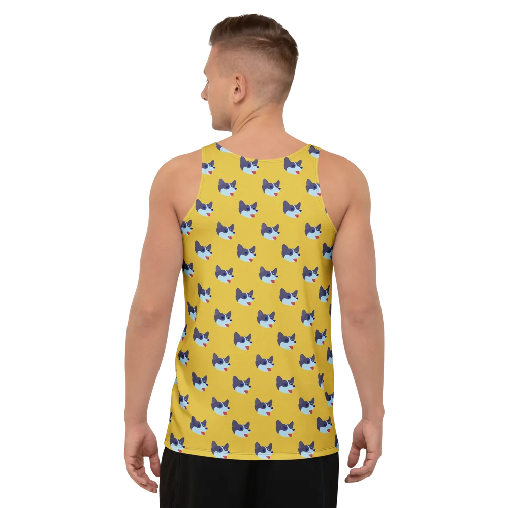 Golden Pup Parade on Men's Tank Top — Back