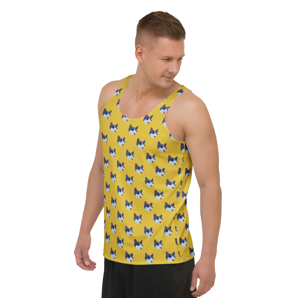 Golden Pup Parade on Men's Tank Top — Left Front