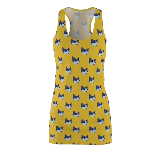 Golden Pup Parade on a Racerback Dress