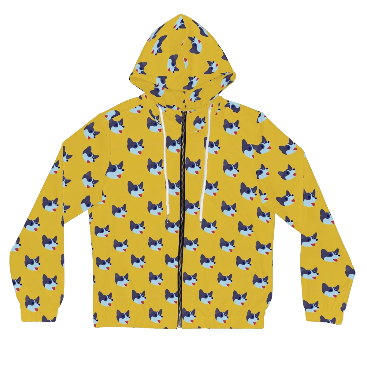 Golden Pup Parade on Women's Full-Zip Hoodie — Front