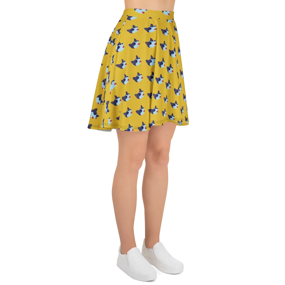 Golden Pup Parade on Skater Skirt — Right