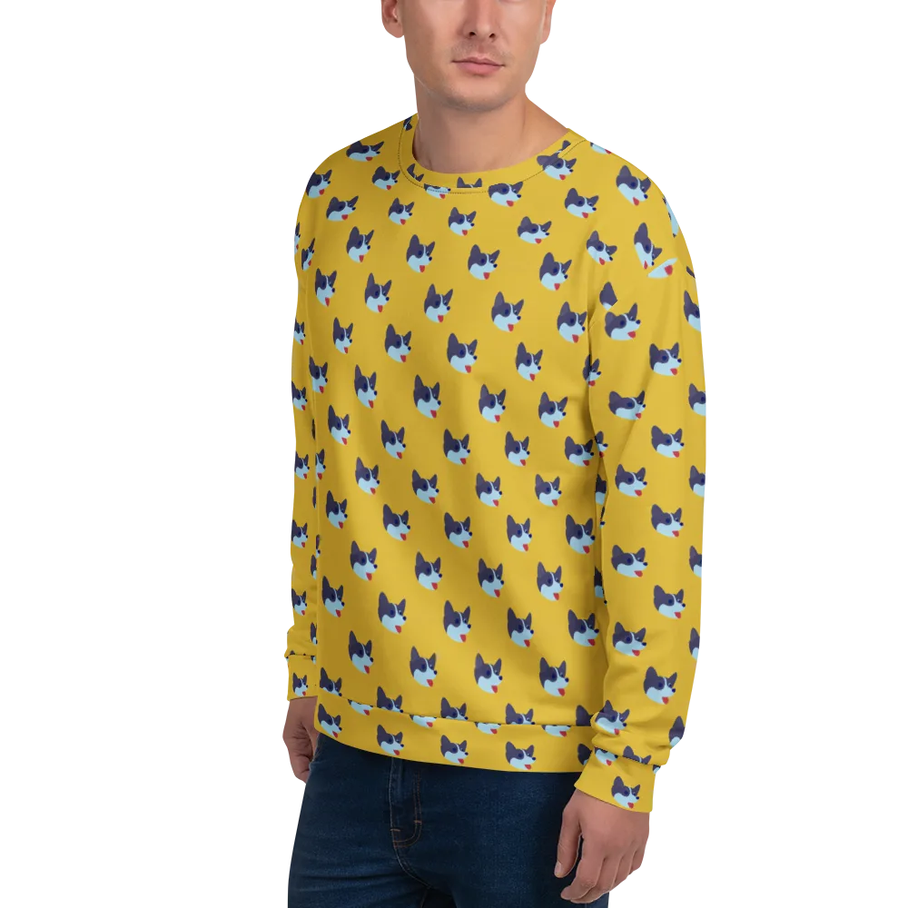 Golden Pup Parade on Sweatshirt — Left Front