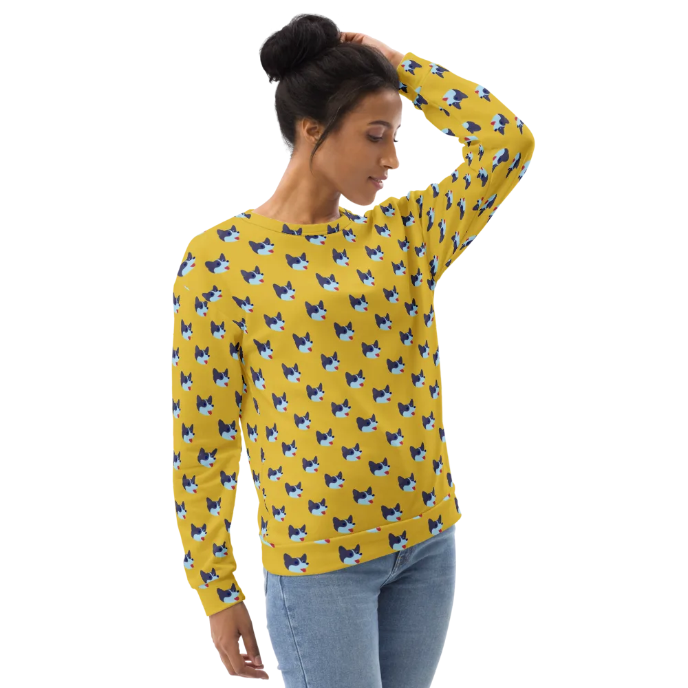 Golden Pup Parade on Sweatshirt — Right Front