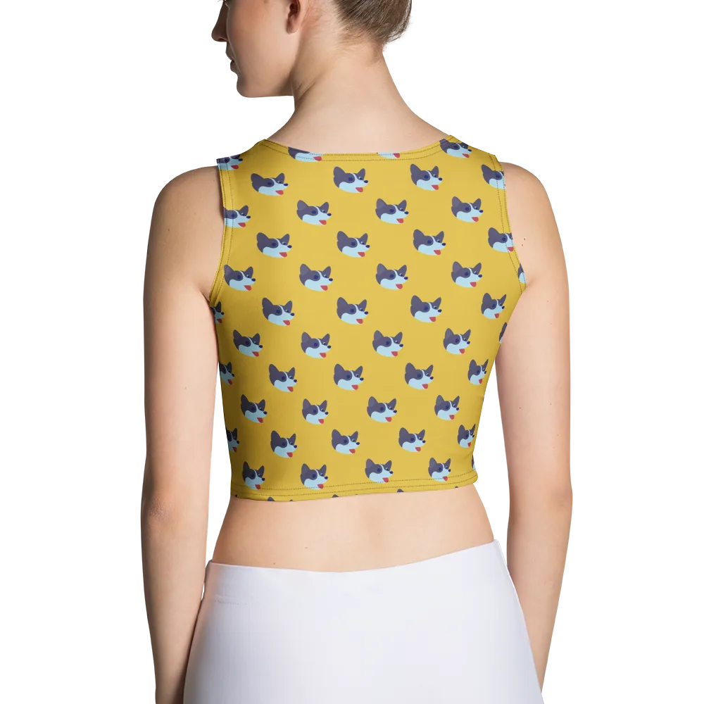 Golden Pup Parade on Crop Top — Back