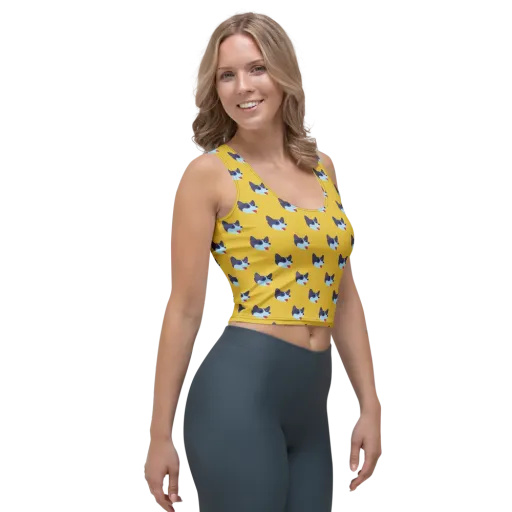 Golden Pup Parade on a Crop Top
