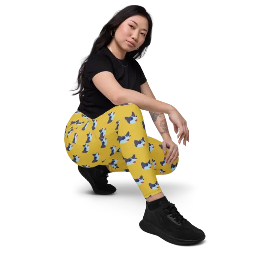 Golden Pup Parade on a Leggings with Pockets