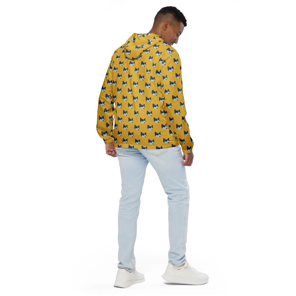 Golden Pup Parade on Men's Windbreaker — Back