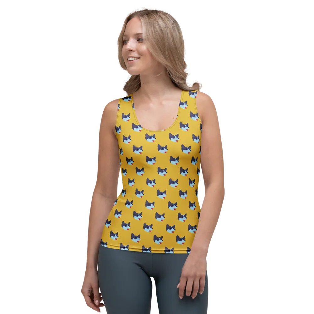 Golden Pup Parade on Women's Tank Top — Front