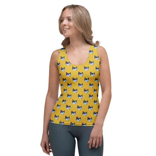 Golden Pup Parade on a Women's Tank Top