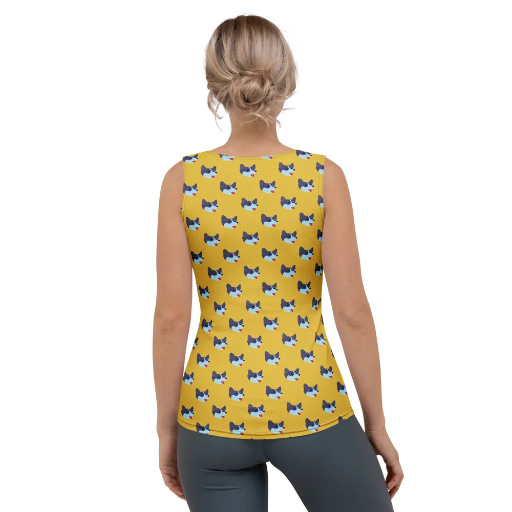 Golden Pup Parade on Women's Tank Top — Back
