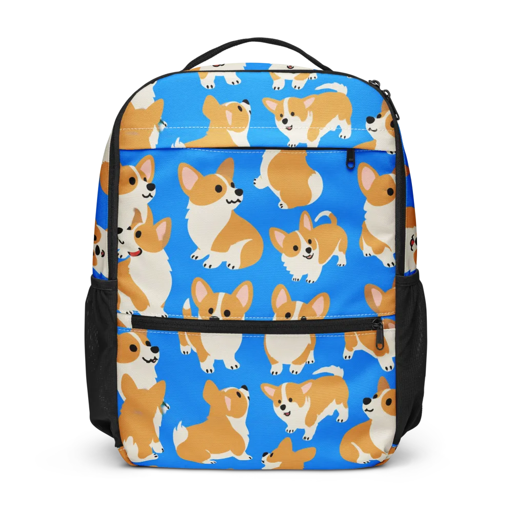 Blue Ribbon Corgis on Utility Backpack — Front