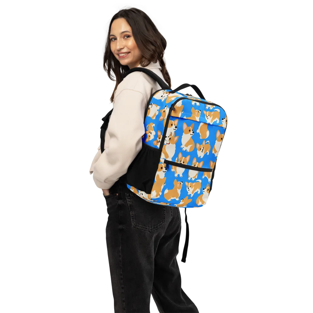 Blue Ribbon Corgis on Utility Backpack — Back