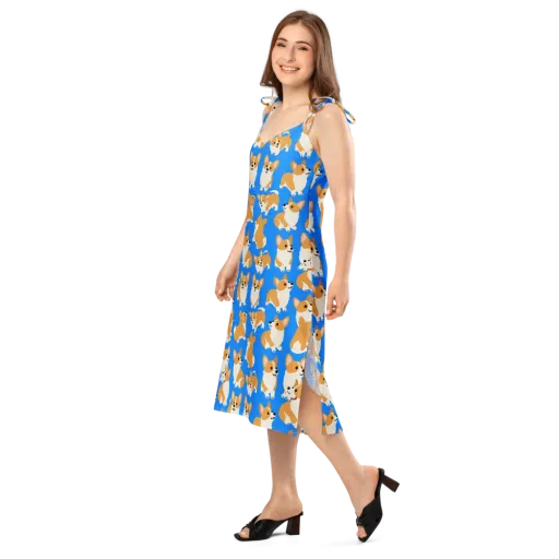 Blue Ribbon Corgis on a Slip Dress