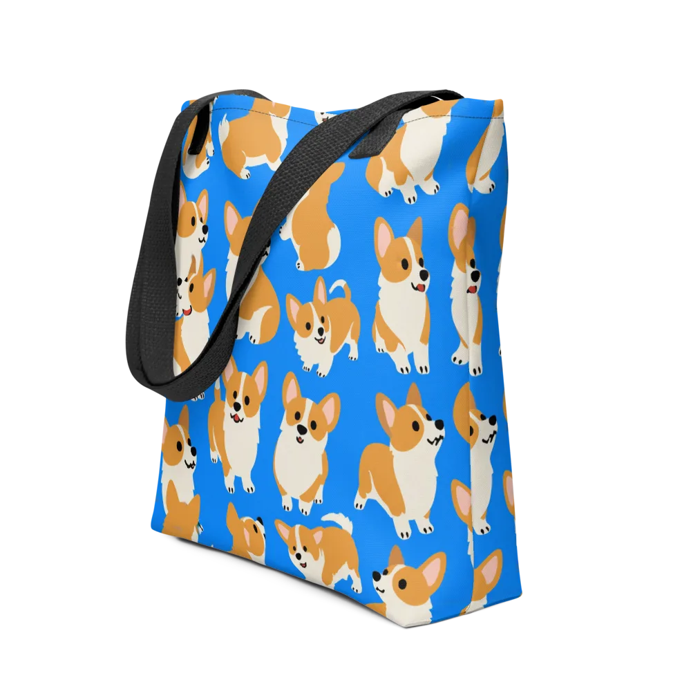 Blue Ribbon Corgis on Tote Bag — Front