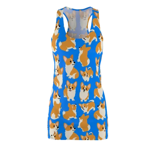 Blue Ribbon Corgis on a Racerback Dress