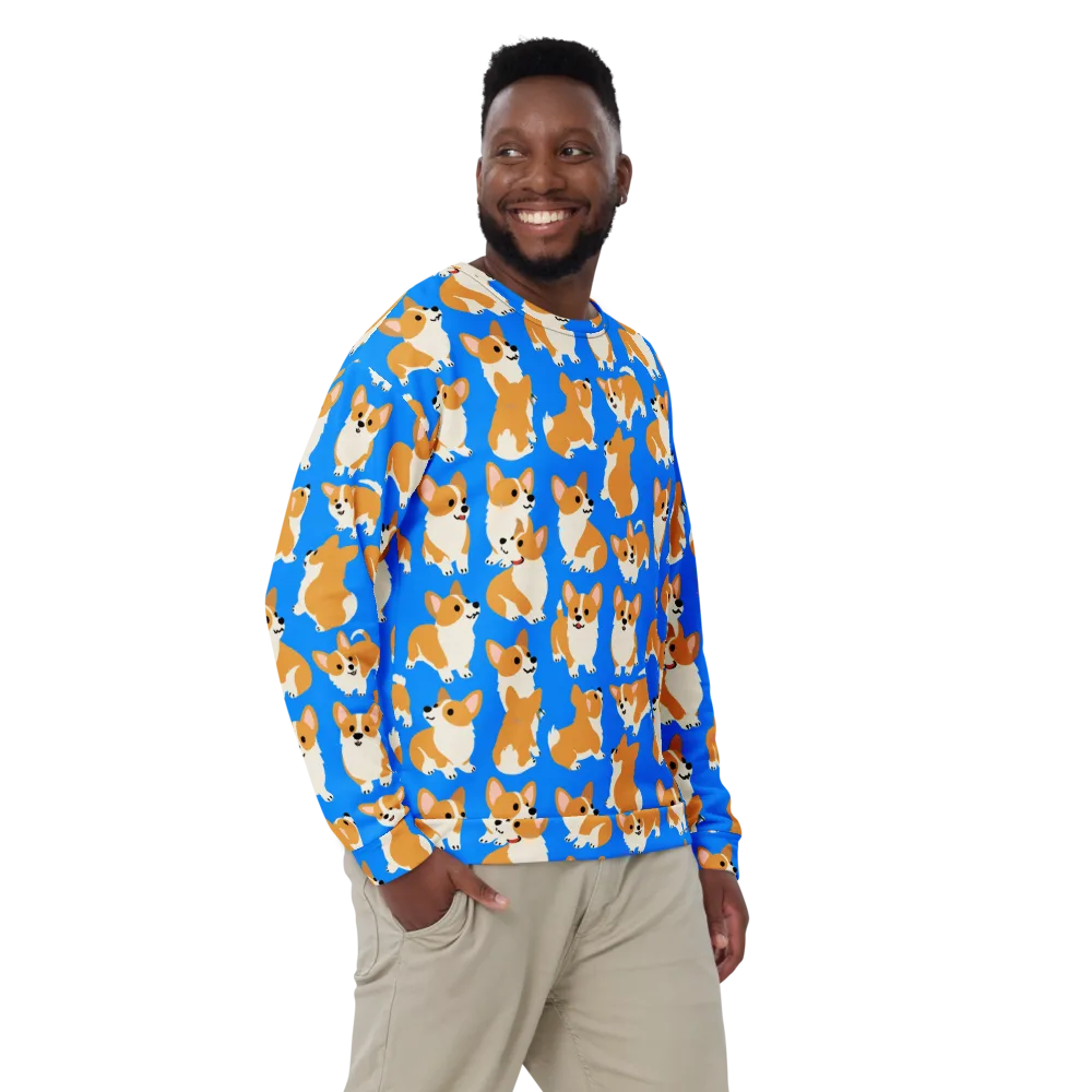 Blue Ribbon Corgis on Sweatshirt — Front