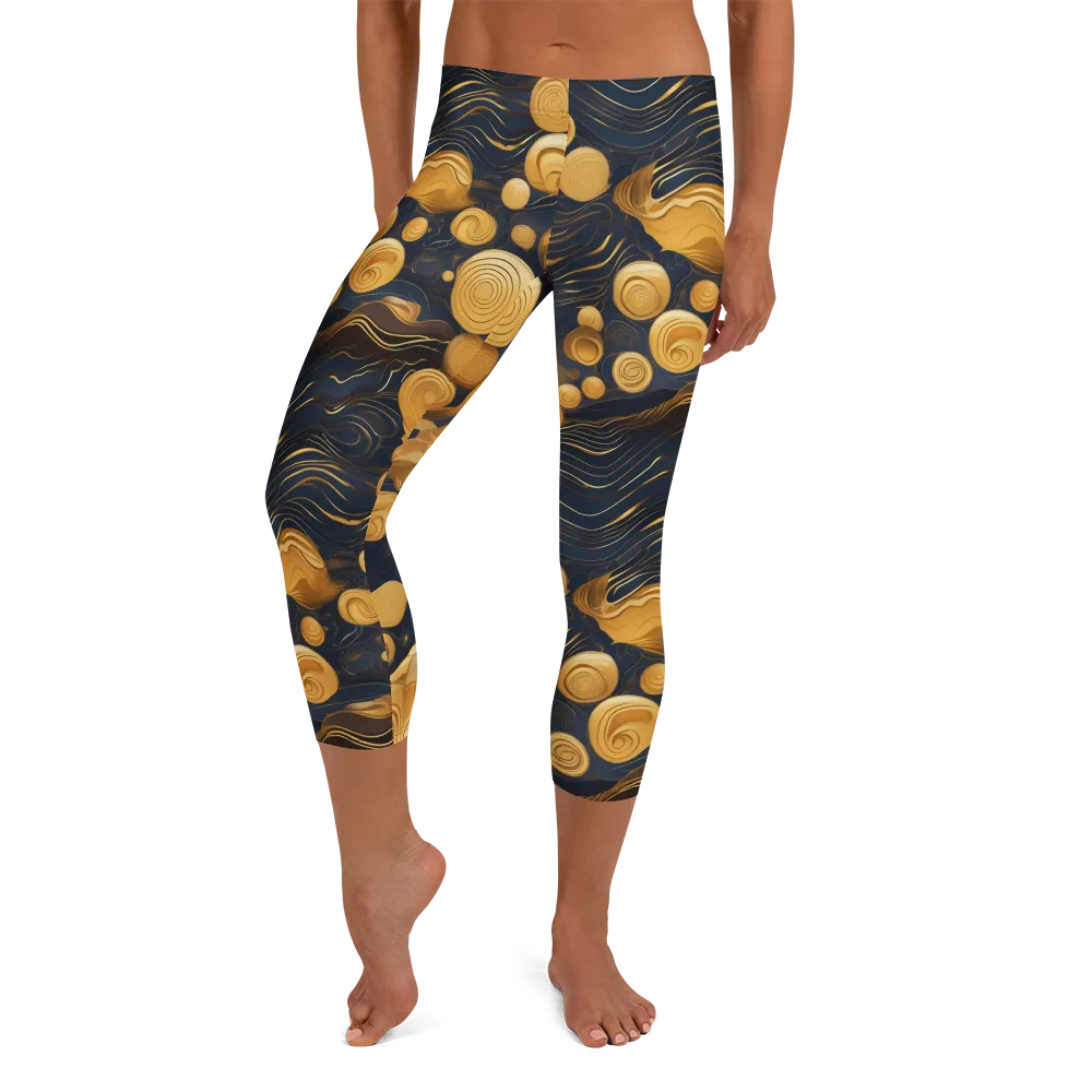 Midnight Aureate on Capri Leggings — Front