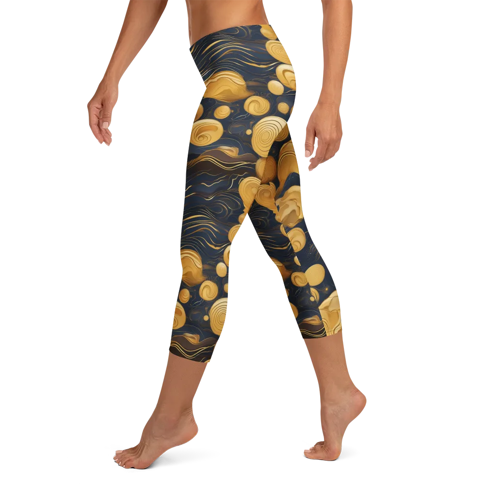 Midnight Aureate on Capri Leggings — Left