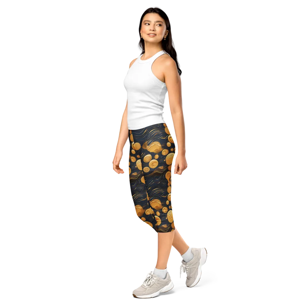 Midnight Aureate on Capri Leggings — Left Front