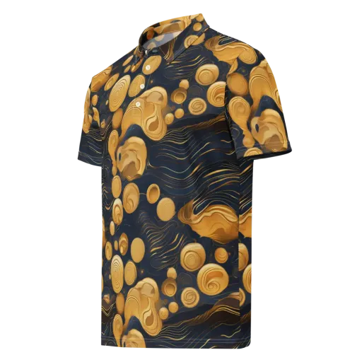 Midnight Aureate on a Men's Slim Fit Polo Shirt