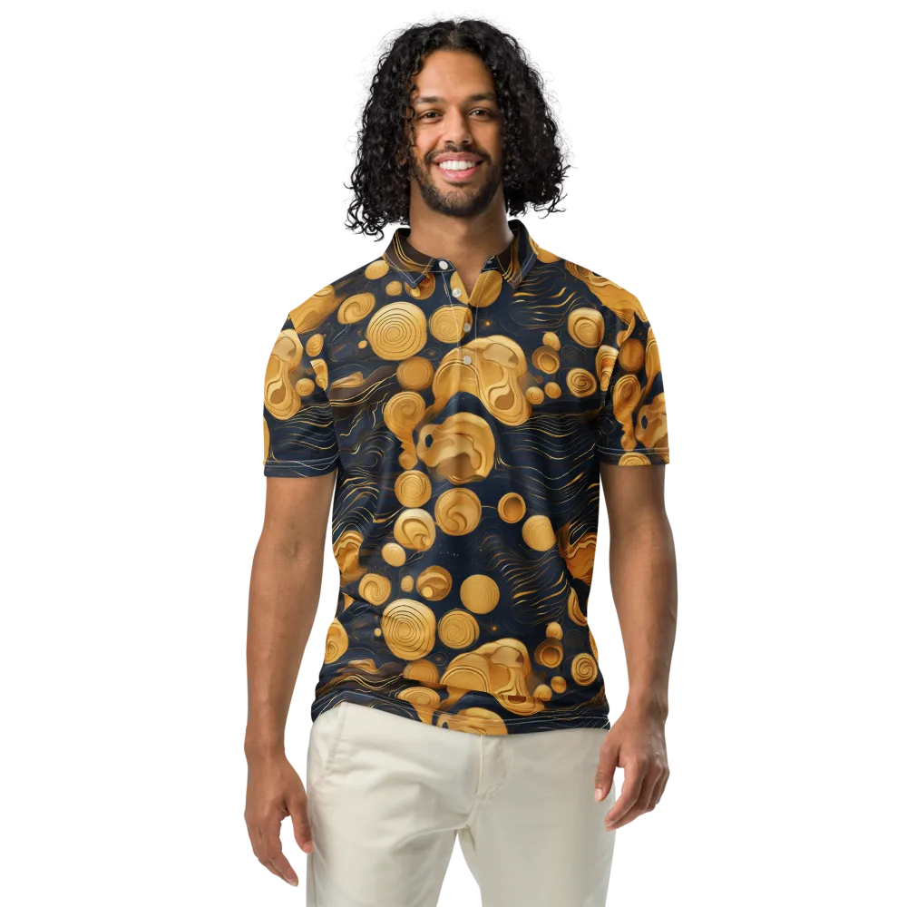 Midnight Aureate on Men's Slim Fit Polo Shirt — Front